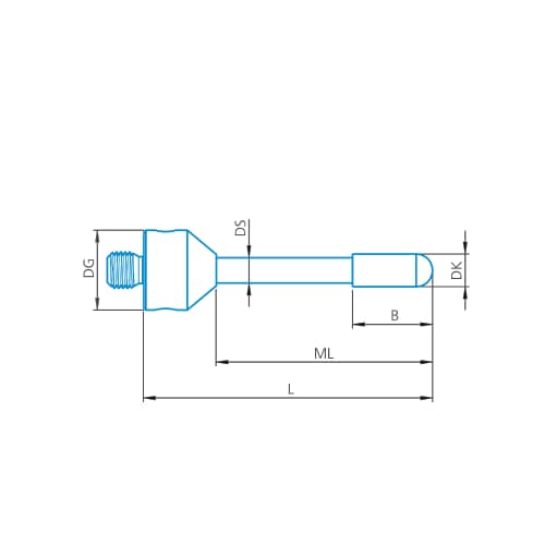 Cylinder stylus M5, DK5 L58 product photo Front View L